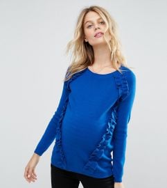 ASOS Maternity Sweater with Raglan and Ruffle Detail at Asos